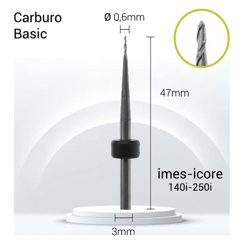 II3-J10-006 Carburo 3mm Zirconio, Pmma,Peek,