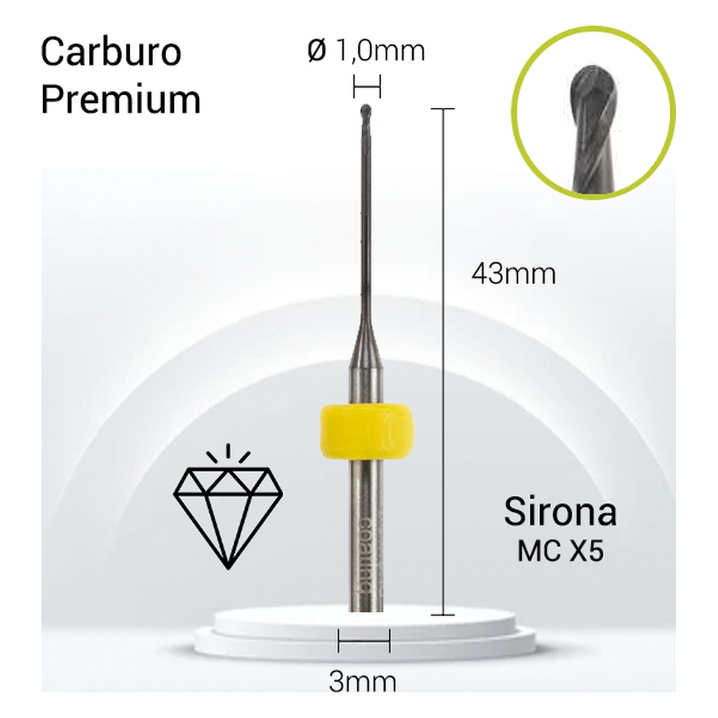 Carburo 3mm para Zirconio S3-J23-010