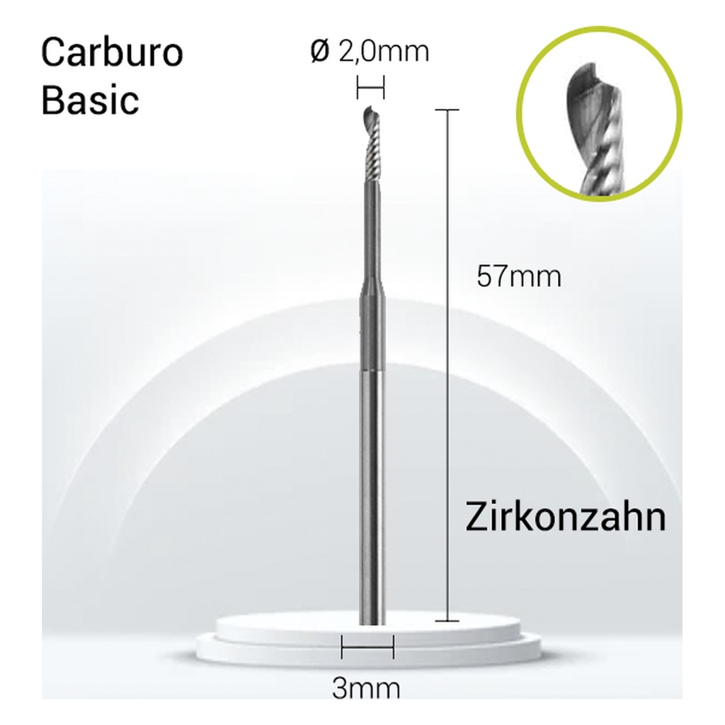 Carburo 3mm para Zirconio,PMMA,Cera, Sinter ZZ3-J08-020