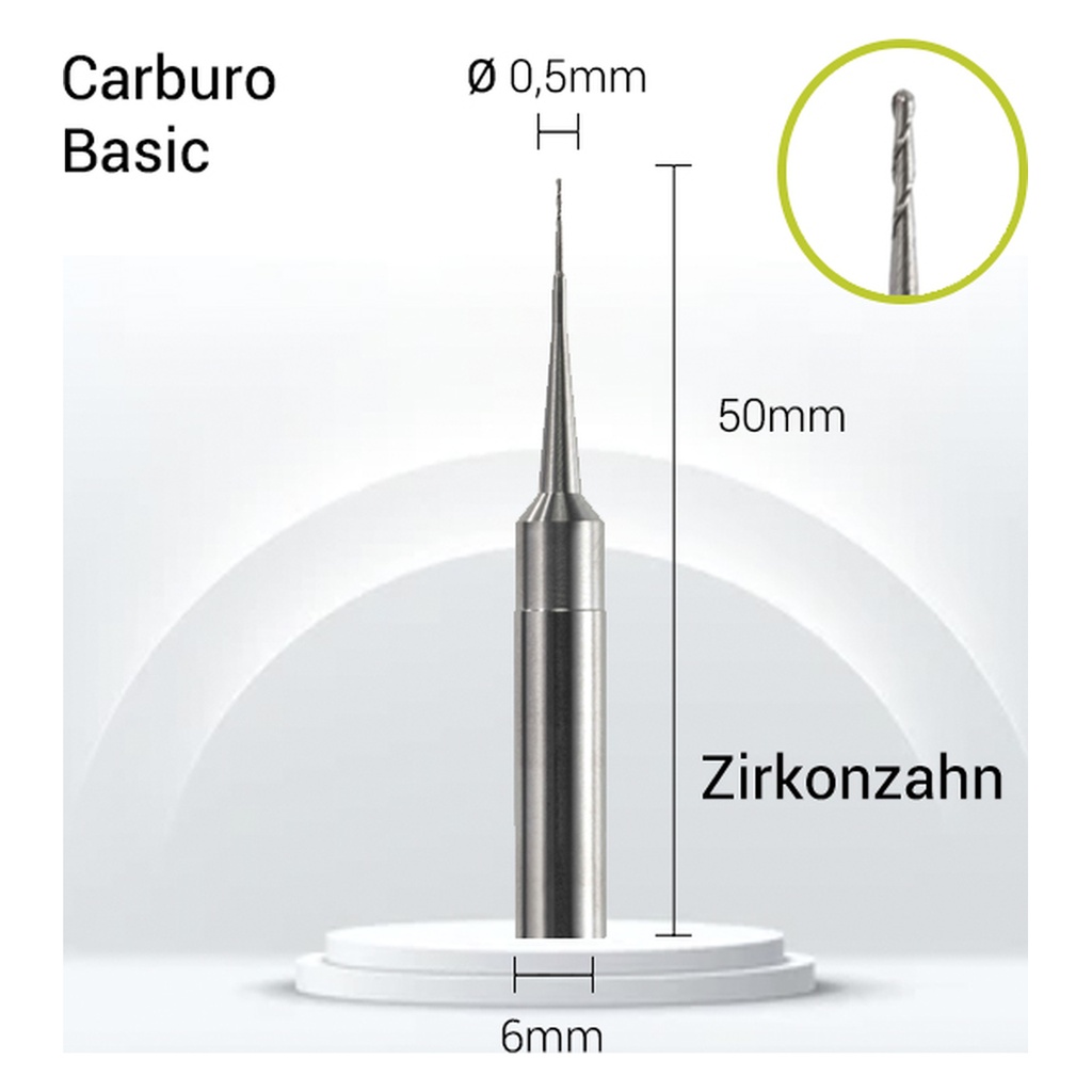 Carburo 6mm para ZrO,PMMA,Cera, Sinter ZZ6-J10-005
