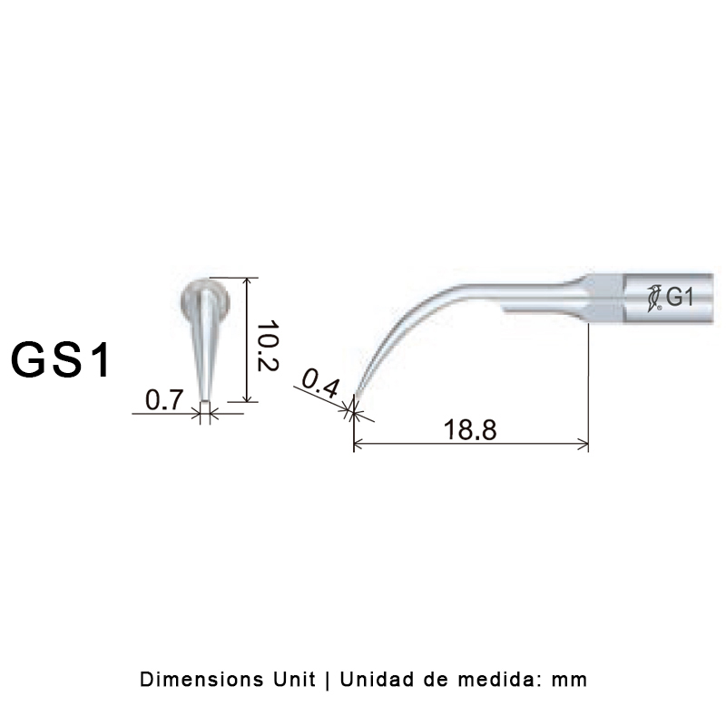 Punta ultrasonidos Woodpecker GS1 compatible Sirona | Profilaxis