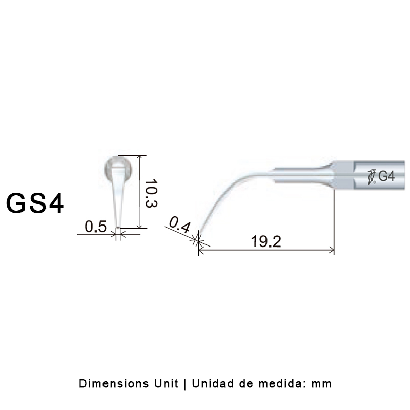 Punta ultrasonidos Woodpecker GS4 compatible Sirona | Profilaxis