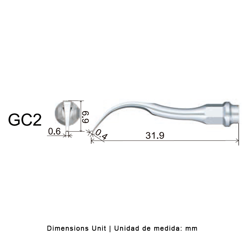 Punta ultrasonidos Woodpecker GC2 compatible KaVo | Profilaxis