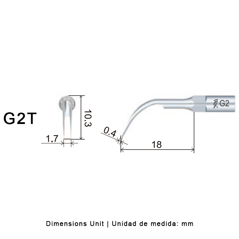 Punta ultrasonidos Woodpecker G2T compatible EMS | Profilaxis Tratamiento Titanio