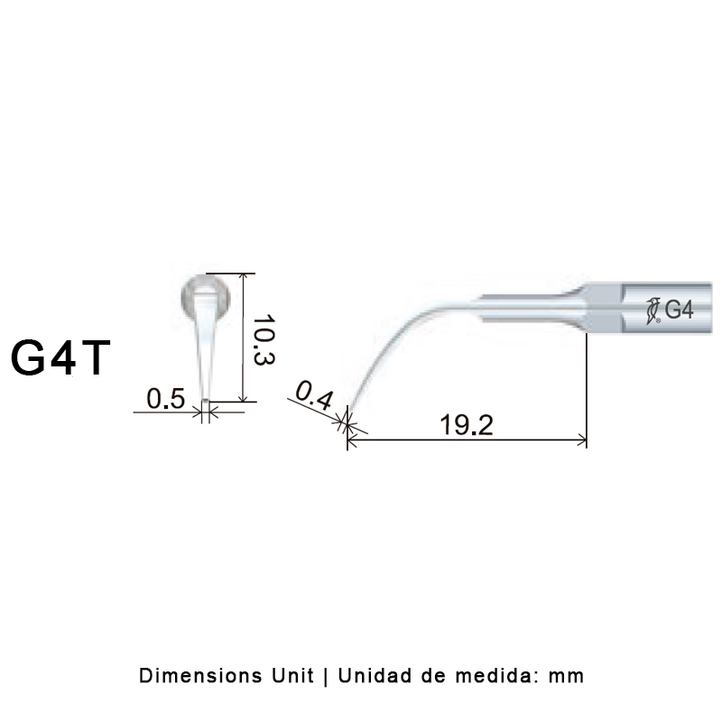 Punta ultrasonidos G4T | Profilaxis Tratamiento Titanio