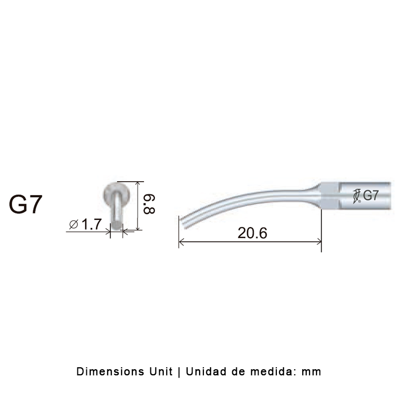 Punta ultrasonidos Woodpecker G7 compatible EMS | Profilaxis