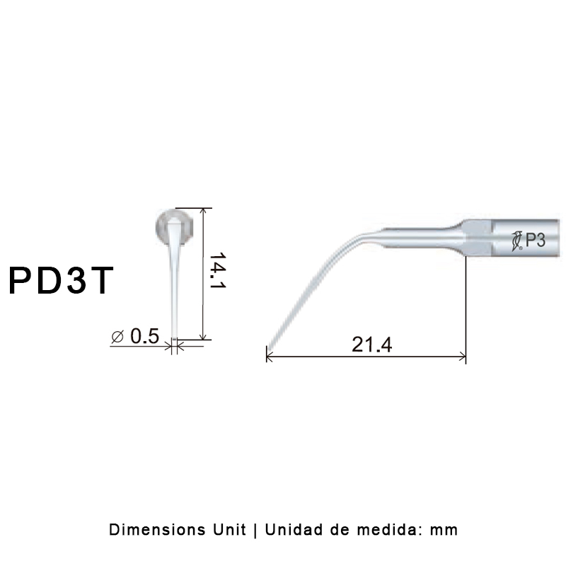 Punta ultrasonidos PD3T  | Perio, Tratamiento Titanio