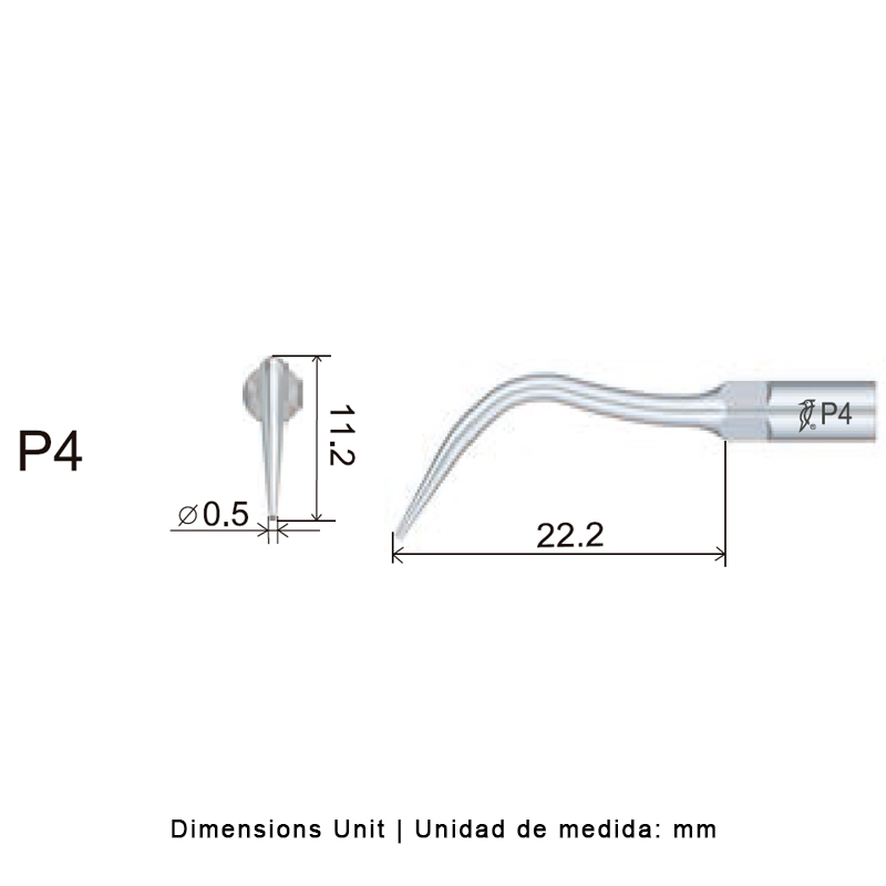 Punta ultrasonidos Woodpecker P4 compatible EMS | Perio