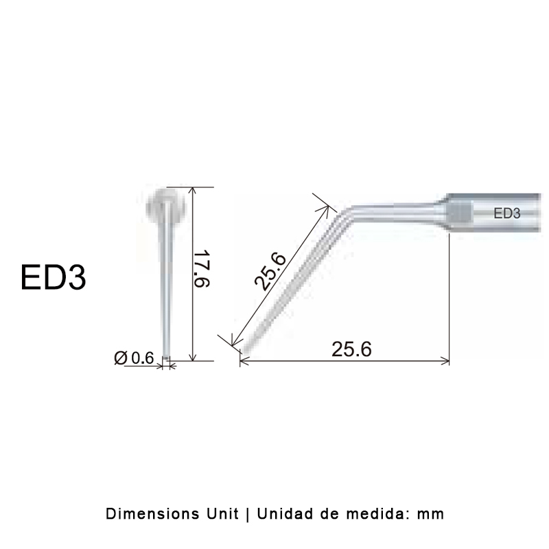 Punta ultrasonidos Woodpecker ED3 compatible Satelec | Endo