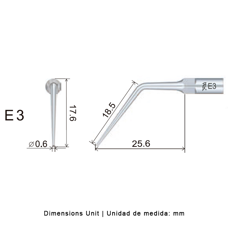 Punta ultrasonidos Woodpecker E3 compatible EMS | Endo