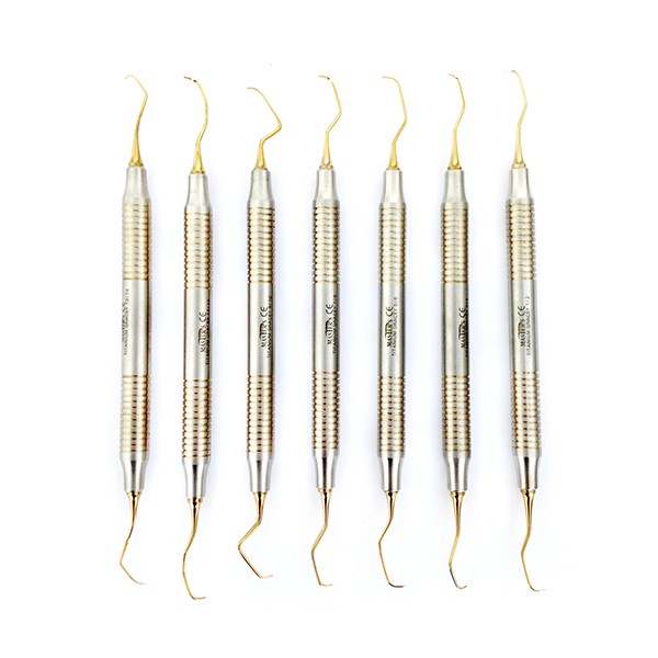 Juego de 7 Curetas Gracey de titanio Sólido para Implantes