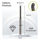 Carburo 3mm para PMMA,PEEK V3-J23-020