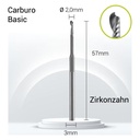 Carburo 3mm para Zirconio,PMMA,Cera, Sinter ZZ3-J08-020