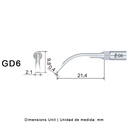 Punta ultrasonidos Woodpecker GD6 compatible Satelec | Profilaxis