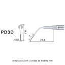 Punta ultrasonidos Woodpecker PD3D compatible Satelec | Perio, Diamantada