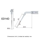 Punta ultrasonidos Woodpecker ED14D compatible Satelec | Endo Diamantada